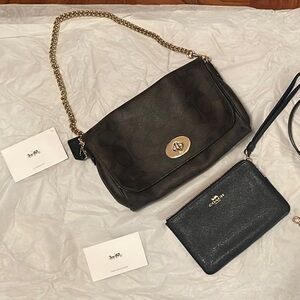Like New Coach Black and Brown Women's Bag Set